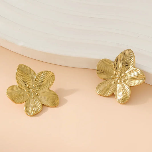 Flower earrings gold filled