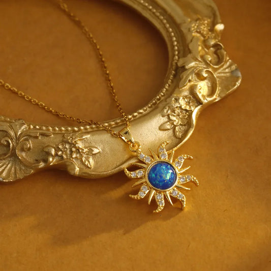 Sun necklace gold filled