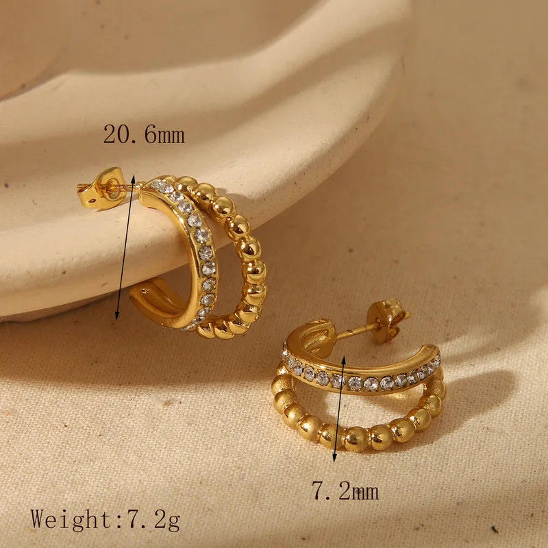 Double hoop Earrings gold filled