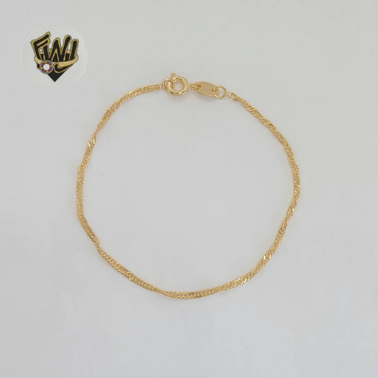 Gold Laminate - 1.6mm Singapore Link Bracelet- 6.5”