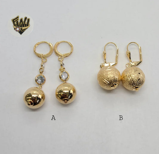 Gold Laminate - Balls Earrings -