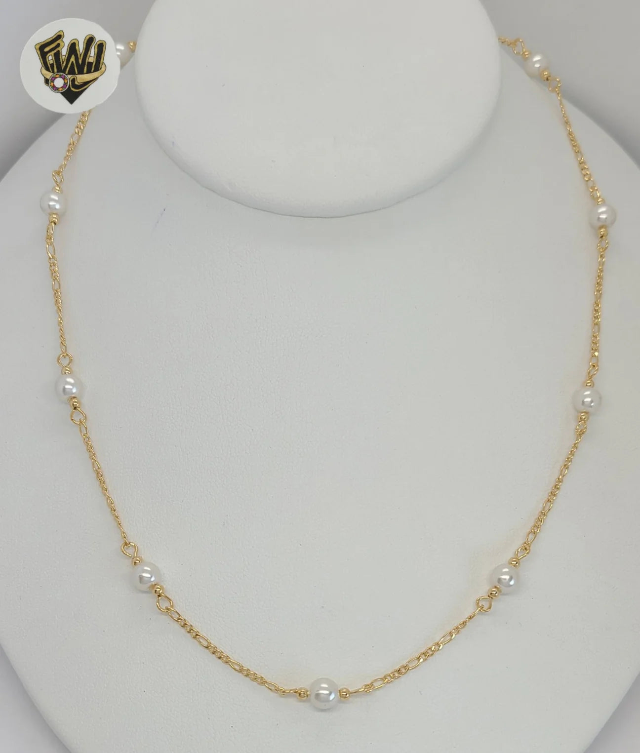 Gold Laminate - 6mm Pearls Necklace - “18”