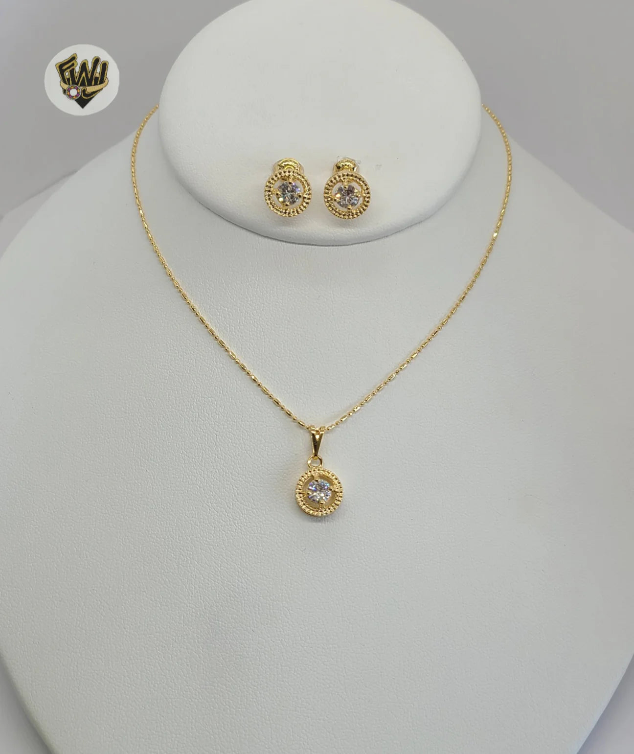 Gold Laminate - Zircon Circle Set