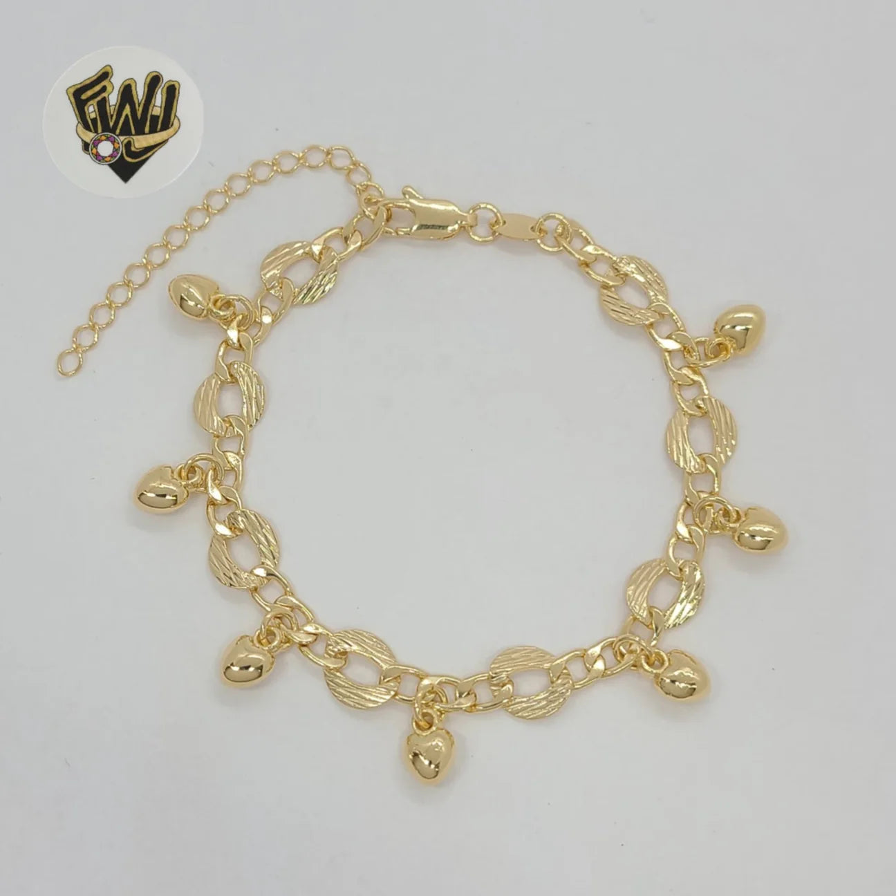 Gold Laminate - Alternative Charms Bracelet - 7” -