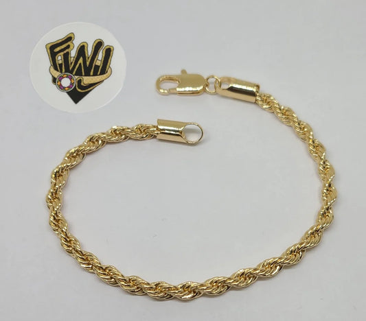 Gold Laminate - 4mm Rope Bracelet -